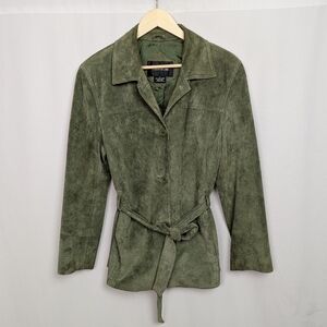 Dunne & Cole 90s Suede Leather Belted Jacket